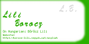lili borocz business card