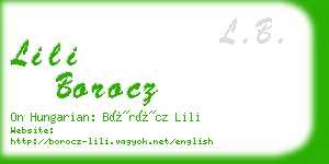 lili borocz business card